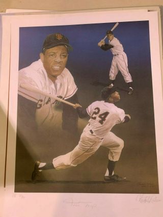 Willie Mays Signed Large Poster Autographed San Francisco Giants