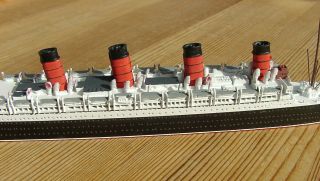 1/1250 Rms Aquitania Cunard Last 4 Funnel Passenger Liner 1914 Atlantic Al 105