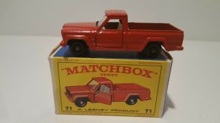 Vintage Matchbox 71 Jeep Gladiator Pick Up Truck.