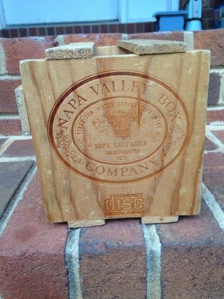 Vintage Round Logo Napa Valley Natural Wood Cd Storage Crate