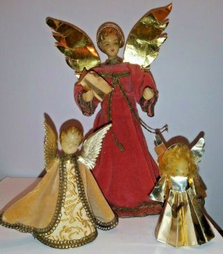 Vintage Koestel? Christmas Wax Angels Tree Topper Ornaments Western Germany
