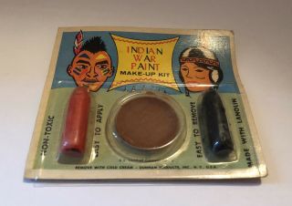 Vintage Halloween Make - Up Kit Indian War Paint Dunham Products Ny Usa