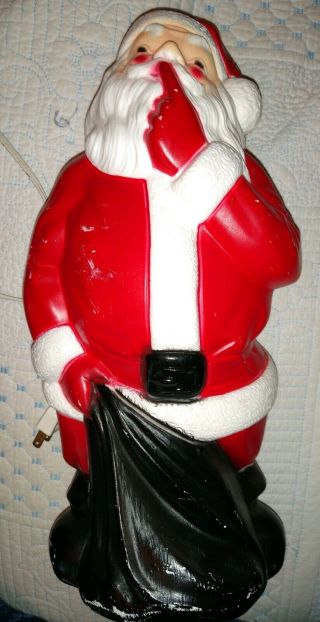 Vintage Santa Claus Blow Mold Empire Plastic 13 " Usa Christmas Decor Light