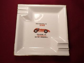 Vintage Indianapolis 500 Motor Speedway Vintage Ashtray Race Car Logo