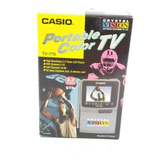 Casio Tv 770 Portable Pocket Lcd Color Tv 2.  3 " Screen Vintage Collectible