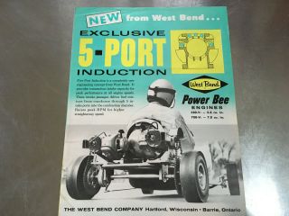 Vintage West Bend 5 - Port Power Bee 4 Pg Ad 580 700 610 820 Go Kart Engine 700v5