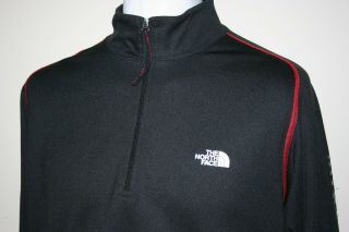 The North Face Black/red Vintage Base Layer Top Size L/xl Outdoor Hiking