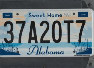 Alabama Passenger License Plate " 37a20t7 " Henry