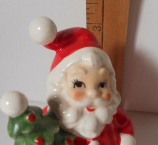 1950 ' s Vintage Napco - Santa Claus Holding A Christmas Tree - JAPAN X - 8393 2