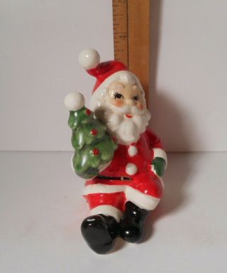1950 ' s Vintage Napco - Santa Claus Holding A Christmas Tree - JAPAN X - 8393 3