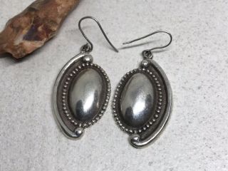 Vintage Taxco Mexico Tr 114 Sterling Silver Modernist Large Earrings (16g)