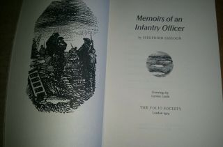 Folio Society Memoirs Of An Infantry Officer - Siegfried Sassoon 1974 Slip Cover