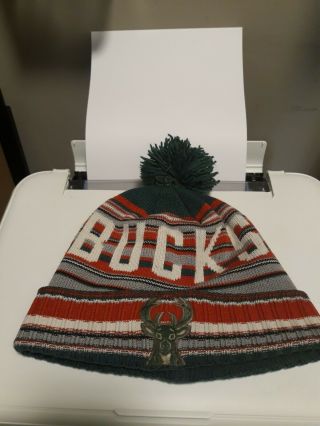 Nba Milwaukee Bucks Mitchell & Ness Knit Hat Cap Beanie W/ Pom Pom