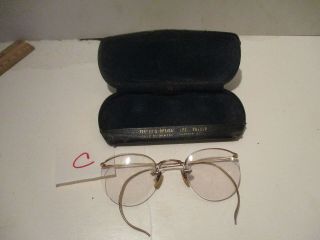 Vintage Gold Filled Eye Glasses.  1/10 12 Kgf.  With Case.