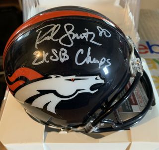 Rod Smith Auto Signed Denver Broncos Mini Helmet Jsa 2x Sb Champs