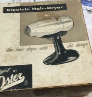Vintage.  Airjet Electric Hair Dryer By Oster Chrome.  Model 202