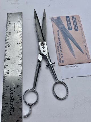 Vintage Supercut 22 Barber Scissors Shears Detroit With Spare Blades 104