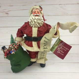 Possible Dreams Clothtique Santa Claus W/ List Toy Sack 1991 Vintage Christmas