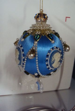 June Zimonick Completed Vintage Beaded Ornament " Cameo Ball "