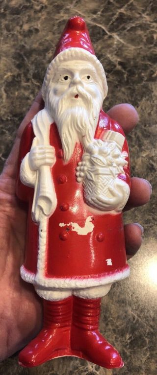 Vintage Celluloid 7.  5” Santa Claus Father Christmas Figurine By Irwin Usa