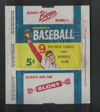 1955 Bowman Baseball Wax Pack Wrapper 5 Cent (blony)