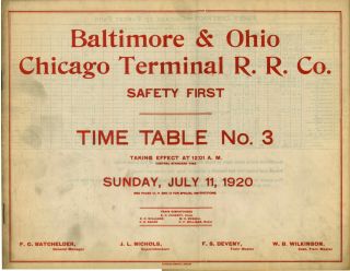 1920 Baltimore & Ohio Chicago Terminal Rr " Horse - Blanket " Issue 3