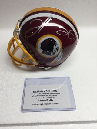 Clinton Portis Autographed Nfl Washington Redskins Riddell Mini Football Helmet