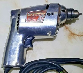 Vintage Polished Aluminum Power House Electric 1/4 Inch Drill Model 70108