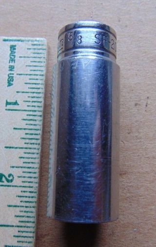 Vintage 1950 Snap - On Tools Usa 3/8 " Drive 12 Point 5/8 " Deep Well Socket Sf201