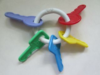 Vintage The First Years Baby Teether Keys Ring Toy