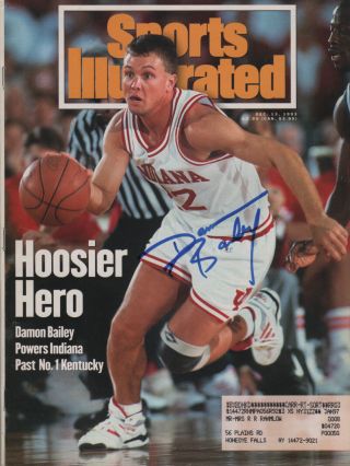 Damon Bailey Indiana Hoosiers Basketball Signed 12/13/93 Sports Illustrated