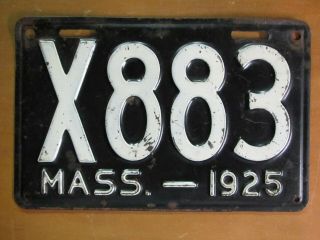 1925 Massachusetts Non - Resident License Plate