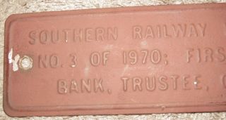 Very Old Southern Railway Equipment Trust First National City Bank Sign 17 