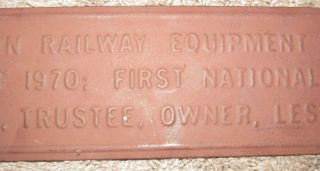 Very Old Southern Railway Equipment Trust First National City Bank Sign 17 