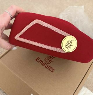 Emirates Airline Cabin Crew Hat With Scarf - - Size M