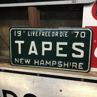 1970 Hampshire Vintage Vanity License Plate Tapes Live Or Die