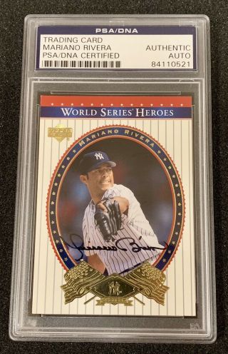 2002 Upper Deck 87 World Series Heroes Mariano Rivera Signed Autograph Psa/dna