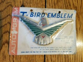 1960s Vintage Nos T Bird Emblem Car Gas Oil Ford Thunderbird Falcon Old Sign