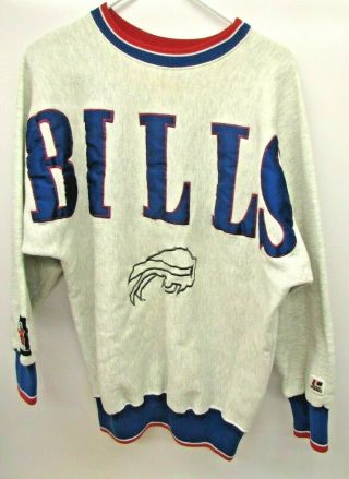 Buffalo Bills Legends Athletics Pullover Sweatshirt Size Large Embroidered Guc