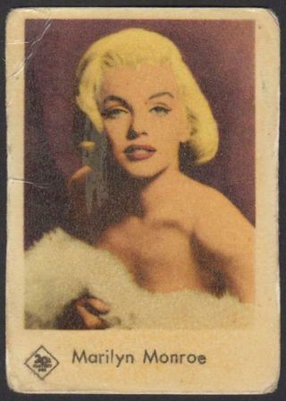 Marilyn Monroe - 1957 Vintage Swedish Unnumbered Studio Set Movie Star Gum Card