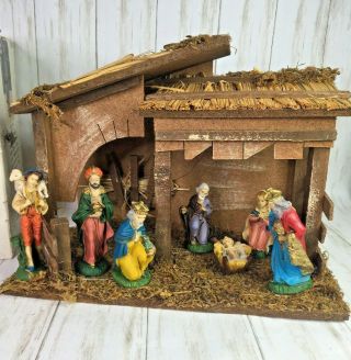 Vtg 70s Sears Trim Shop Classi Nativity Set 7 Figurines Made In Italy