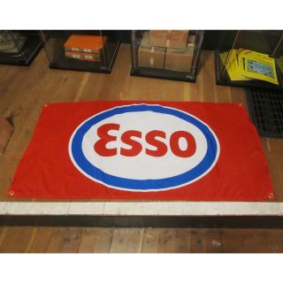 Esso Oil Service Station Flag Banner Sign Garage Hotrod Ford Chevy Mustang V8 V6