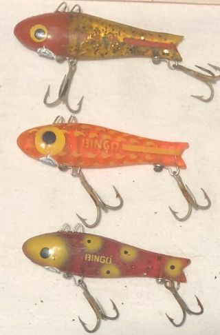 Bingo Small (2&1/2”) Vintage Fishing Lures (3) Doug English Corpus Christi,  Tx