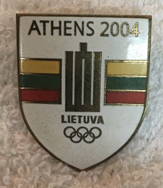 2004 Athens Lithuania Delegate Jumbo Olympic Noc Pin