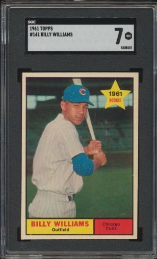 1961 Topps Billy Williams 141 Hof Chicago Cubs Rc Rookie Card Sgc 7 Nm Centered
