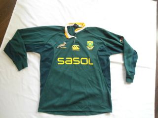 Vintage South Africa Springboks Canterbury Rugby Jersey Shirt Size Med