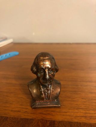 Vintage George Washington Bust Statue 2” Tall (copper)