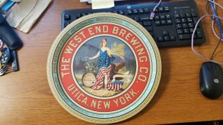 Vintage West End Brewing Co.  Beer Tray Utica York Usa Flag Mansfield England