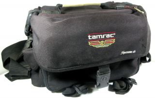 Vintage Tamrac System 6 Camera Dslr Bag Black Leather Straps Multi - Compartment