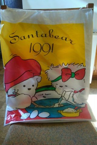 18” Vtg 1991 Christmas Santa Bear Baker Cookie Plush Stuffed Bear Toy W/Orig Bag 3